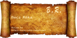 Becz Réka névjegykártya